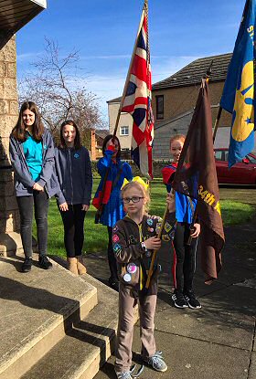 Flag Bearers at the Thinking Day Service