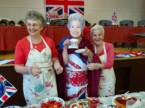 A special visitor at the Jubilee Strawberry Tea