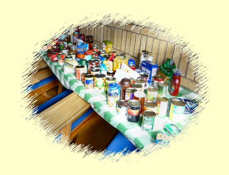 A selection of the Harvest Thanksgiving donations