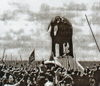 Lozi King on elephant topped barge
