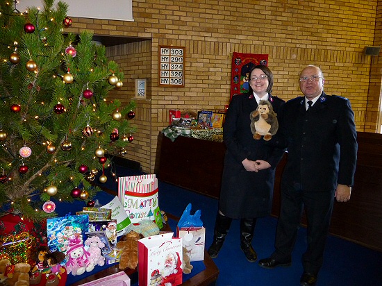 The Salvation Army receives toys for Christmas distribution in the local area