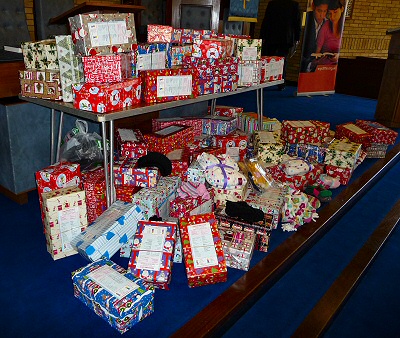 Christmas boxes for distribution in Eastern Europe